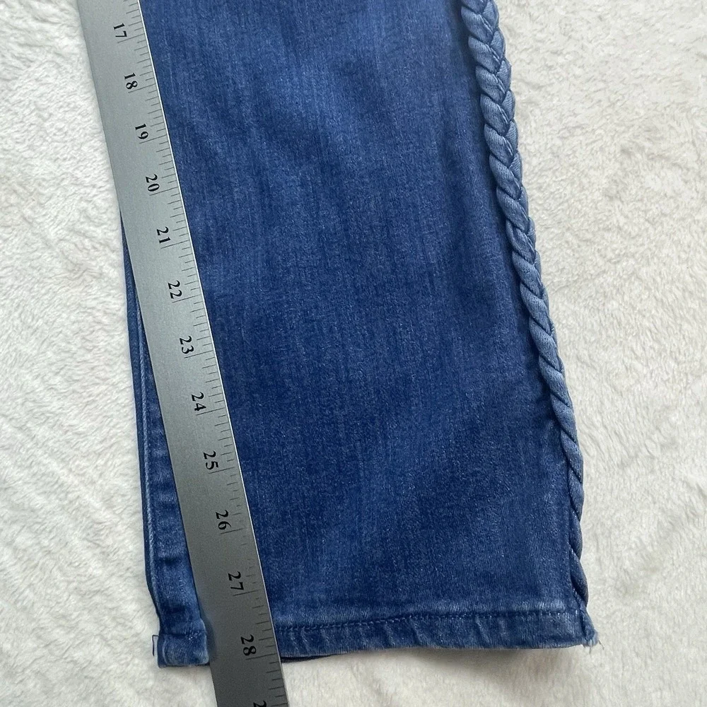Lilly Pulitzer Jean Sz 8 (30x29) South Ocean‎ Braided Side Detail Low Rise Blue